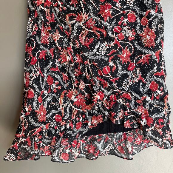 Isabel Marant Etoile Esther Dress Size XS One Shoulder‎ Printed Mini Ruffle Hem - Picture 9 of 16